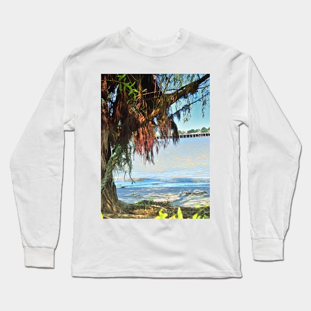 The Mooring Tree Long Sleeve T-Shirt by RoxanneG